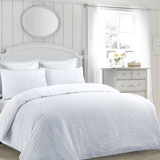 Winter Jasmine Poly Cotton Seersucker