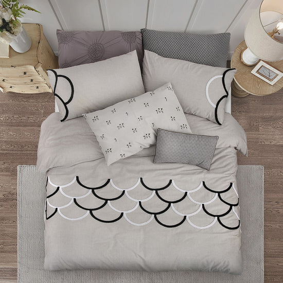 Calcite Poly Cotton Terry Embroidery